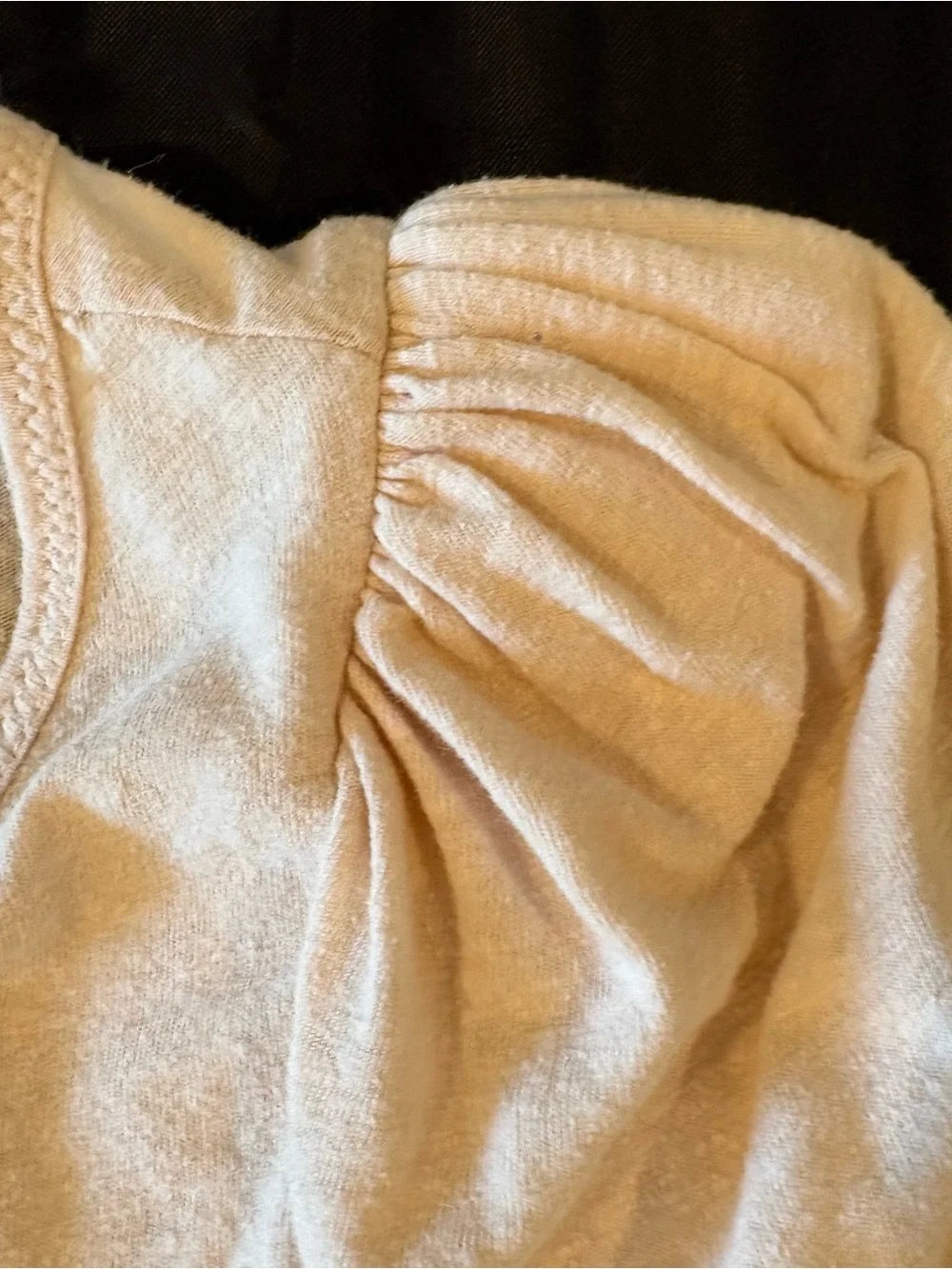 Anthropologie Puff Sleeve Henley size xs Linen Coquette Coastal Grandmother
